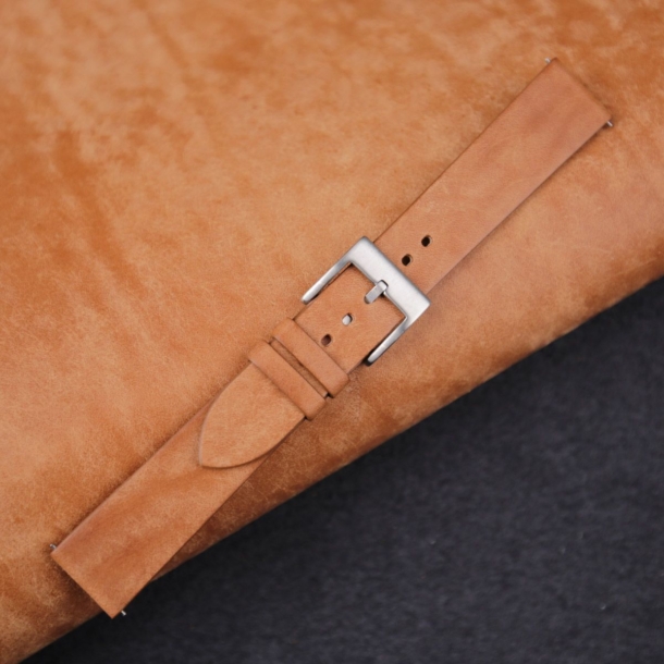 Vintage Golden Maya Vegetable Tanned Calfskin Leather Slim Watch Strap