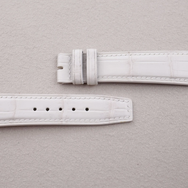 White Alligator Leather Watch Strap (Pilot Tip Shape)