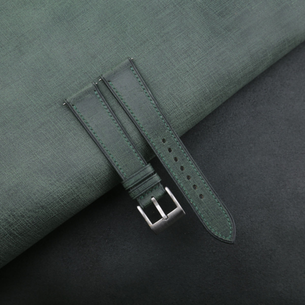 Dark Green Babele Leather Watch Strap