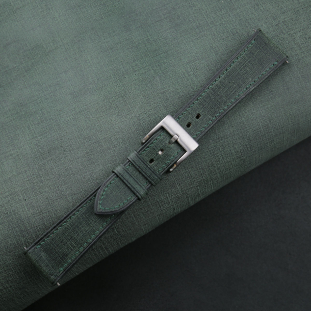 Dark Green Babele Leather Watch Strap