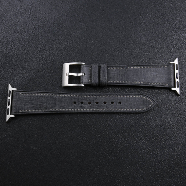 Black Babele Leather Apple Watch Band