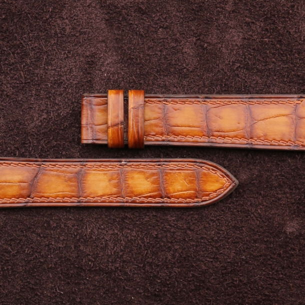 Patina Beige Alligator Leather Watch Strap