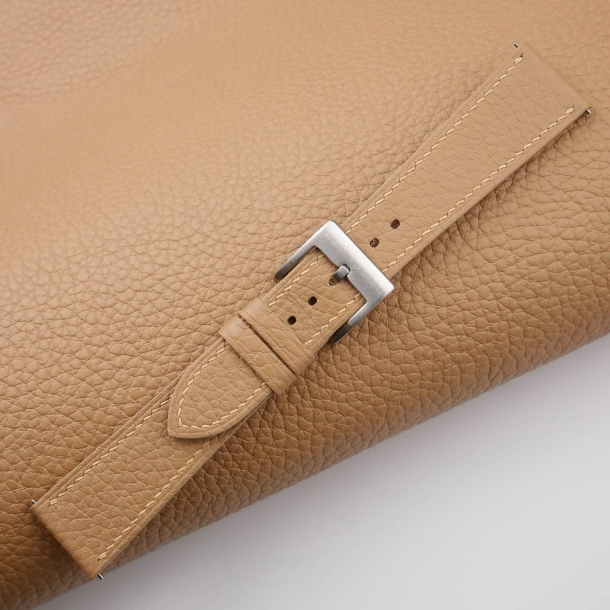 Beige Togo Leather Watch Strap