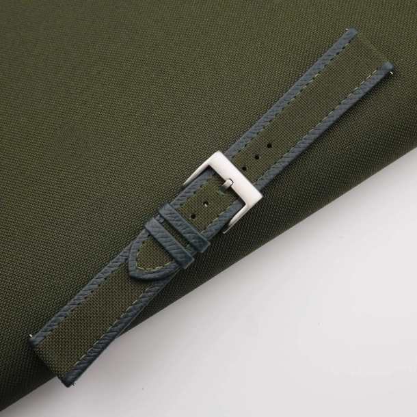 Forest Canvas Folded Edge Epsom Watch Strap