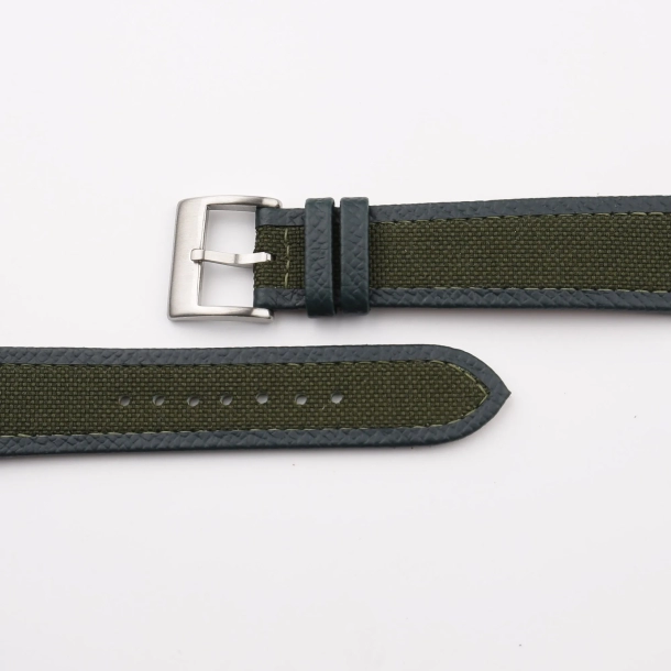 Forest Canvas Folded Edge Epsom Watch Strap