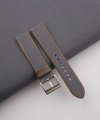 Grey Canvas Folded Edge Epsom Watch Strap