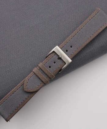 Grey Canvas Folded Edge Epsom Watch Strap