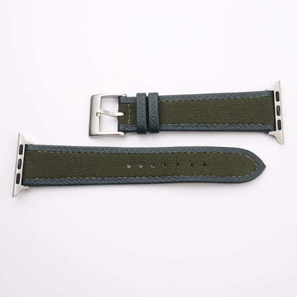 Forest Canvas Folded Edge Epsom Apple Watch Band