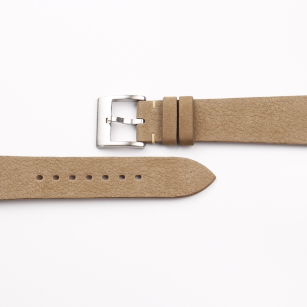 Vintage Tan Nubuck Leather Side-Stitch Watch Strap