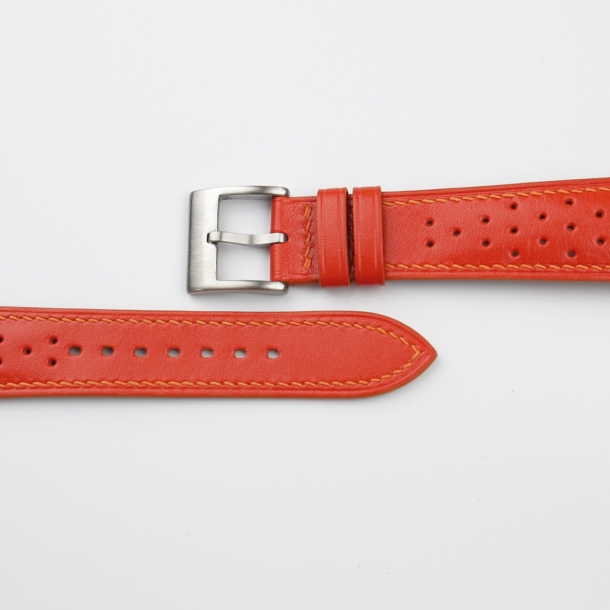 Rally Red Swift Leather Watch Strap