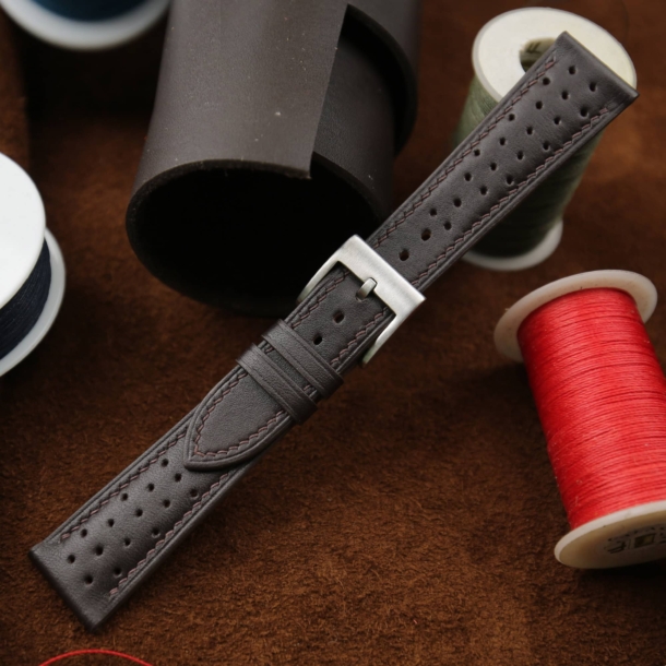 Rally Dark Brown Swift Leather Watch Strap
