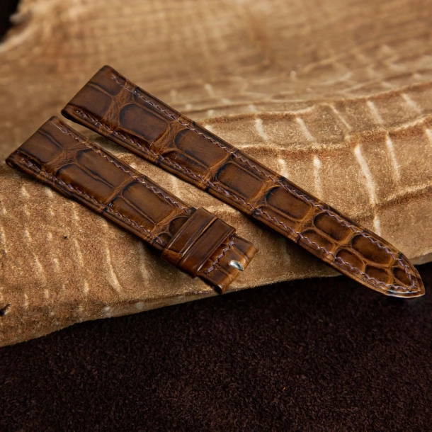 Chestnuts Alligator Leather Alligator Lining Watch Strap