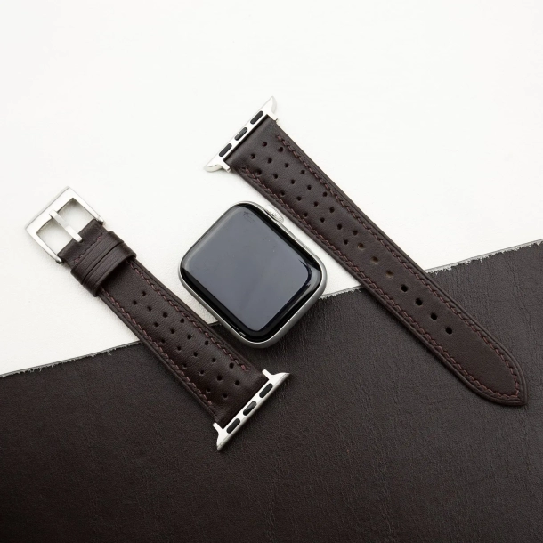 Rally Black Swift Leather Apple Watch Band