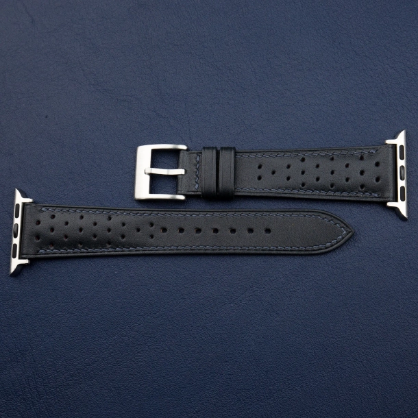 Rally Midnight Blue Swift Leather Apple Watch Band