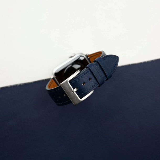 Rally Navy Swift Leather Apple Watch Band