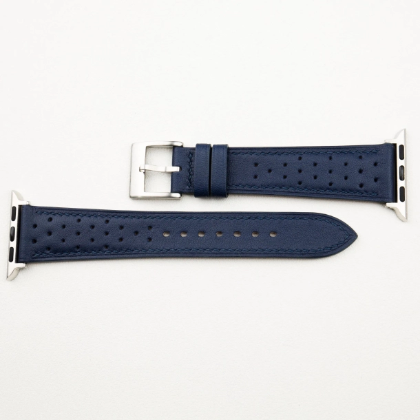 Rally Navy Swift Leather Apple Watch Band