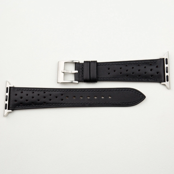 Rally Black Swift Leather Apple Watch Band