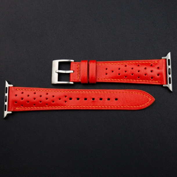 Rally Red Swift Leather Apple Watch Band