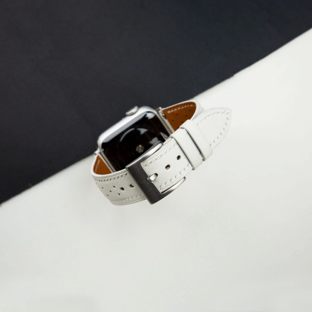 Rally White Swift Leather Apple Watch Band