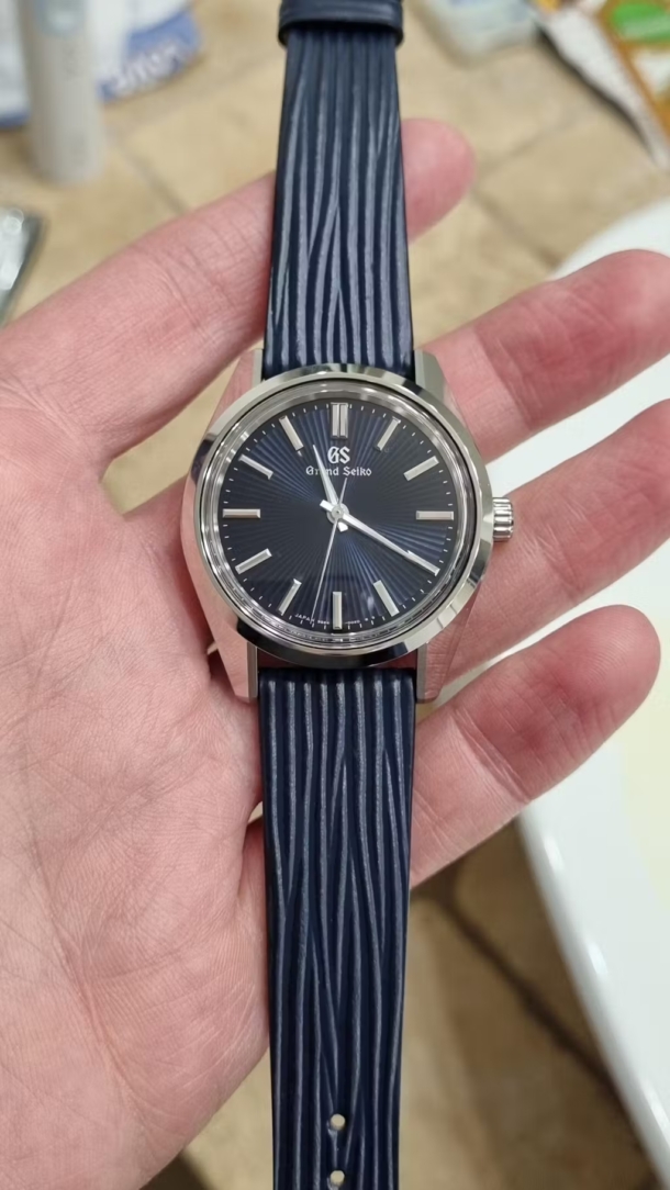 navy calfskin leather watch band