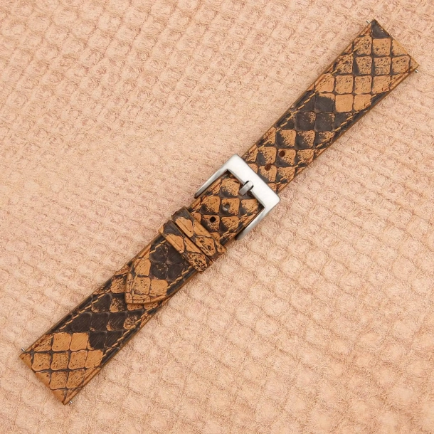 Orange Python Leather Watch Strap - Image 3