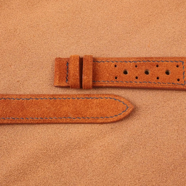 Rally Burnt Orange Suede Leather Watch Strap 3 Rally Burnt Orange Suede Leather Watch Strap - Image 3