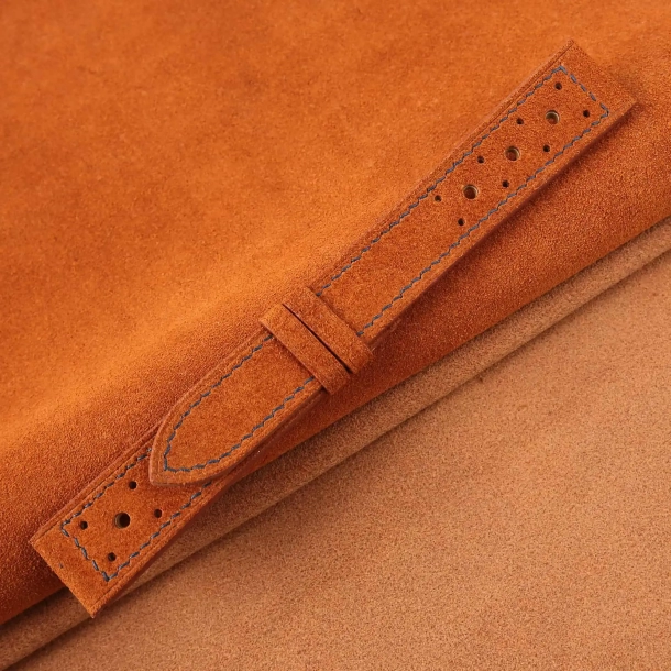 Rally Burnt Orange Suede Leather Watch Strap 5 Rally Burnt Orange Suede Leather Watch Strap - Image 5