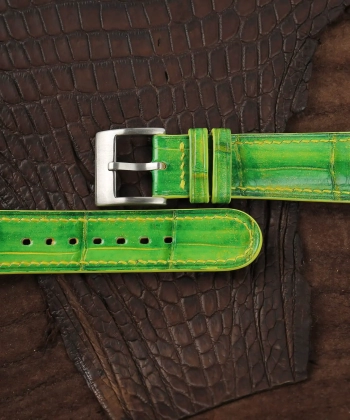 Alternative view of Patina Bamboo Alligator Leather Watch Strap