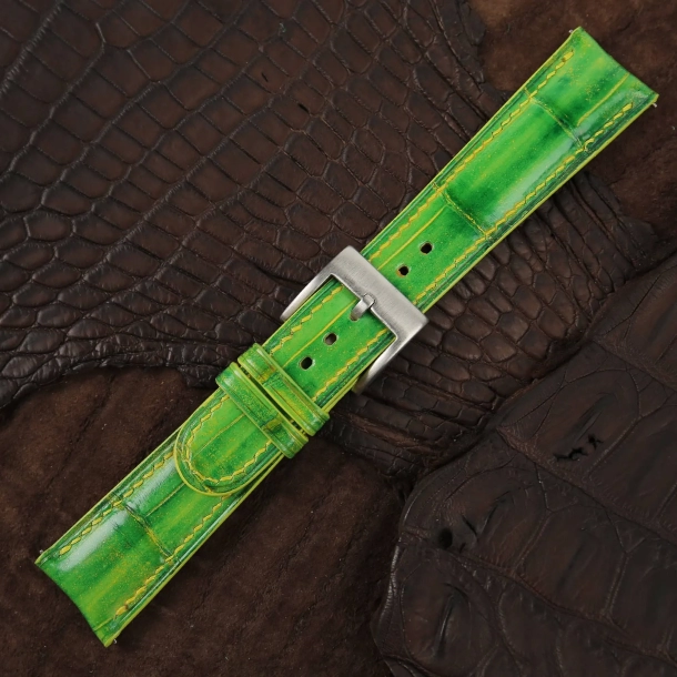 Patina Bamboo Alligator Leather Watch Strap - Image 6