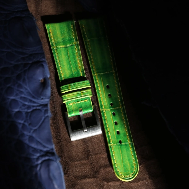 Patina Bamboo Alligator Leather Watch Strap - Image 5