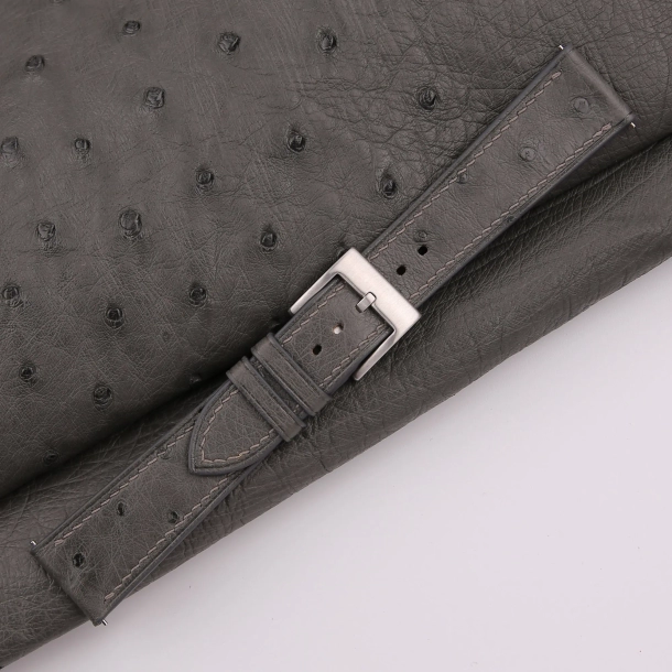 Black Ostrich leather Watch Strap