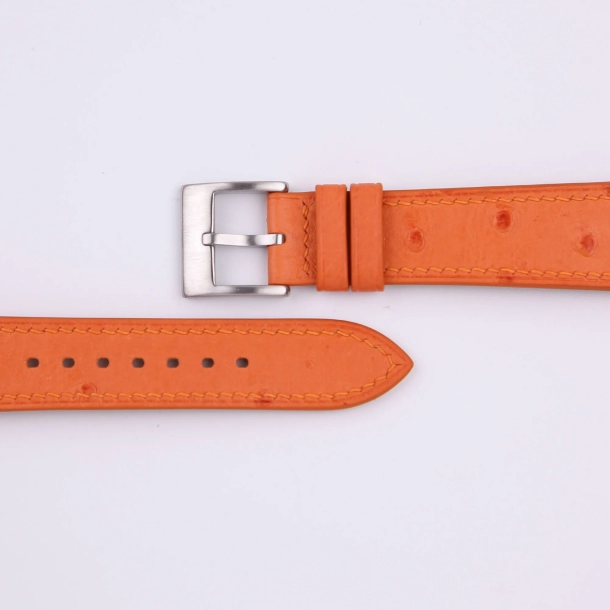Orange Ostrich leather Watch Strap 2 Orange Ostrich leather Watch Strap