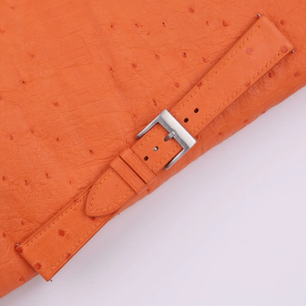 Orange Ostrich leather Watch Strap 3 Orange Ostrich leather Watch Strap