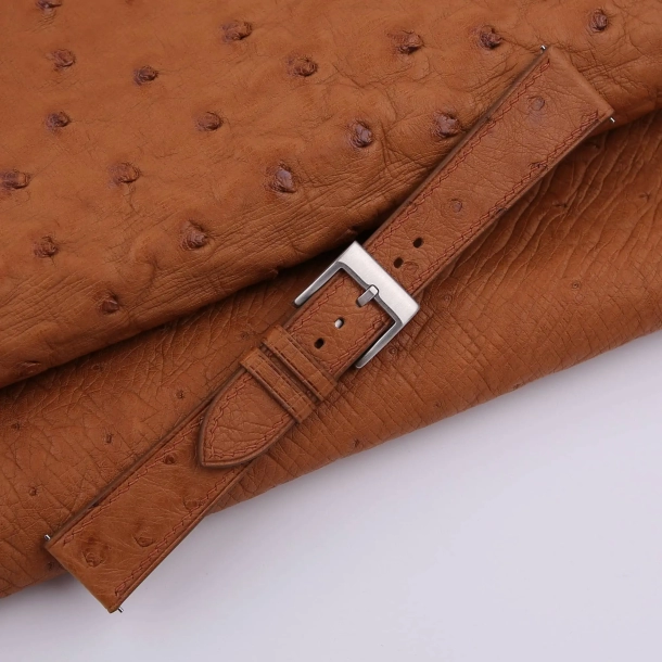 Brown Ostrich leather Watch Strap 3 Brown Ostrich leather Watch Strap
