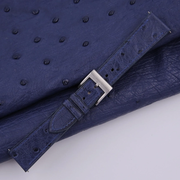 Navy Ostrich leather Watch Strap