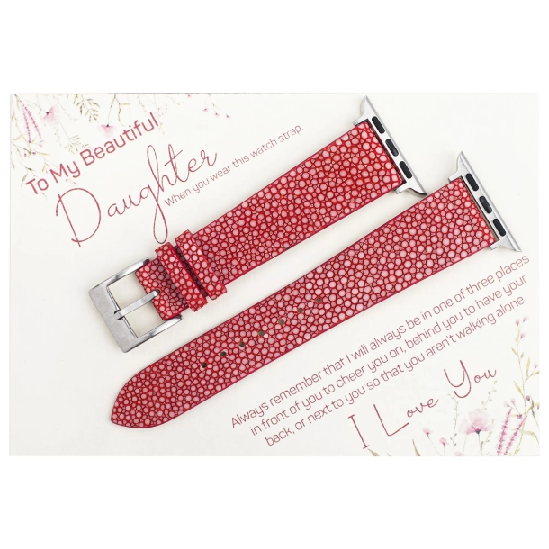 To My Daughter – Red Stingray Leather Apple Watch Band Gift for Daughter