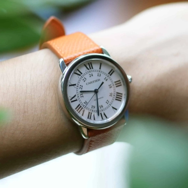 Orange Epsom Leather Watch Strap - Image 5