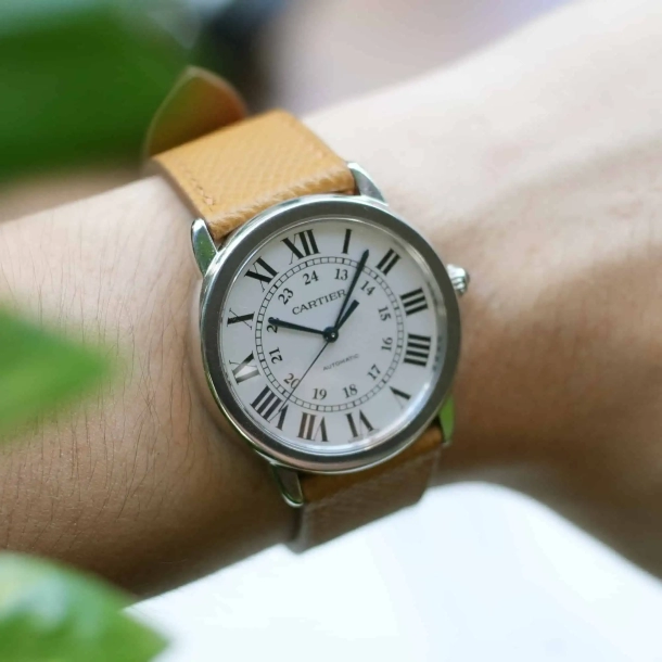 Sesame Epsom Leather Watch Strap - Image 5