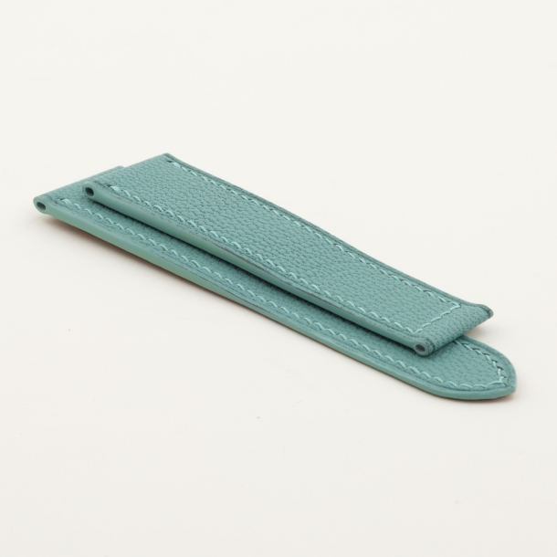 Turquoise Alran Chevre Leather Single Folding Watch Strap