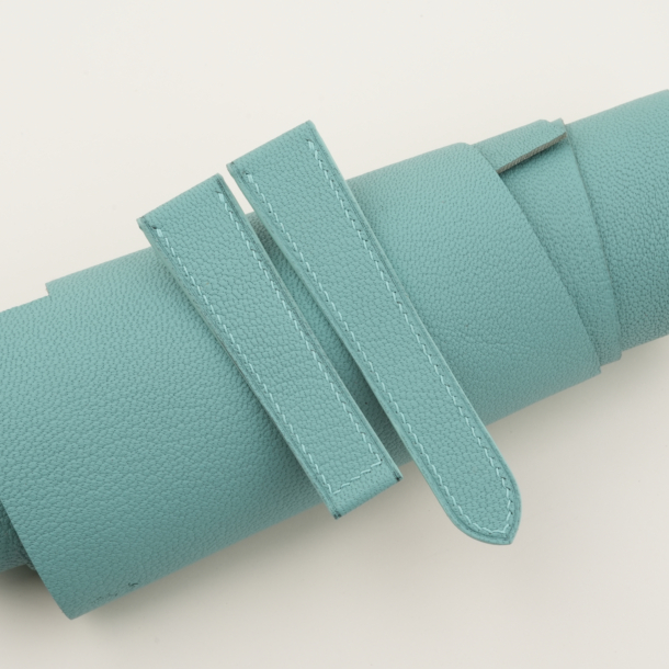 Turquoise Alran Chevre Leather Single Folding Watch Strap