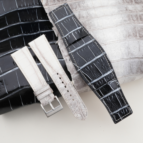 Himalayan Alligator Leather Bund Strap 2 Himalayan Alligator Leather Watch Strap - Bund Strap