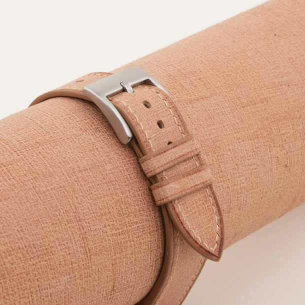 Beige Babele Leather Fixed Bars Watch Strap - Image 5