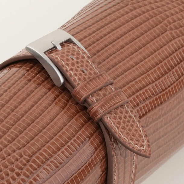 Chocolate Lizard Leather Fixed Bars Watch Strap 5 Brown Lizard Leather Fixed Bars Watch Strap