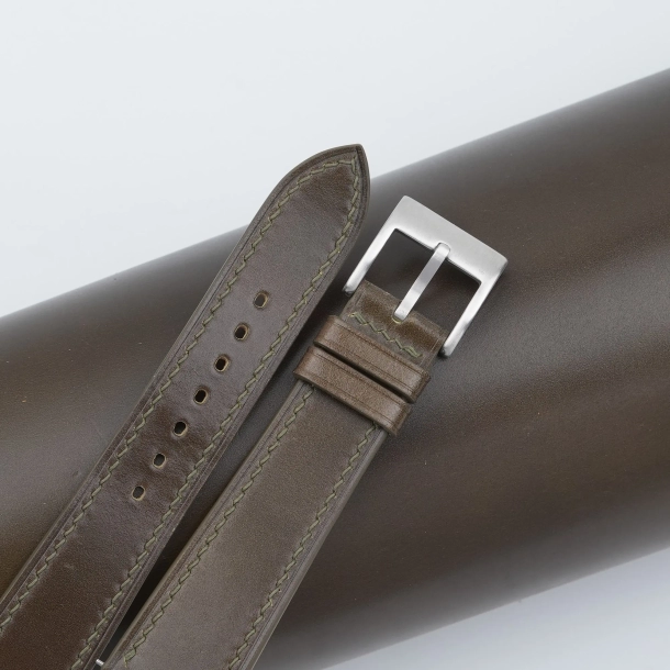 Olive Shell Cordovan Leather Watch Strap