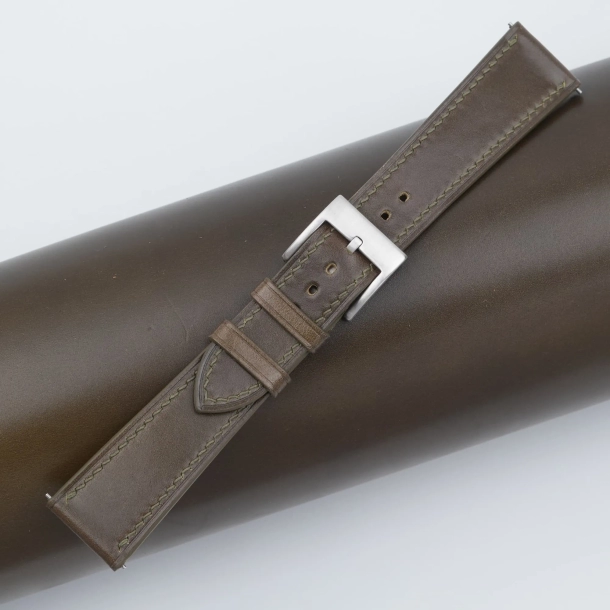 Olive Shell Cordovan Leather Watch Strap