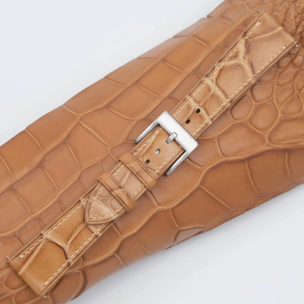 Patina light natural alligator leather watch strap