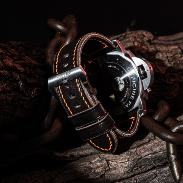 Dark Brown Vachetta Veg Leather Strap for PAM Watches