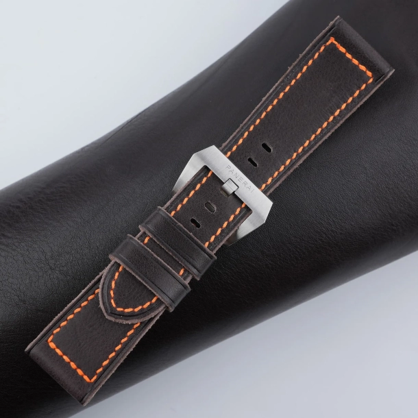 Dark Brown Vachetta Veg Leather Strap for PAM Watches