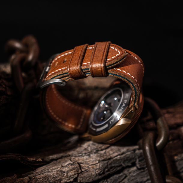 Golden Monster Vachetta Veg Leather Strap for PAM Watches