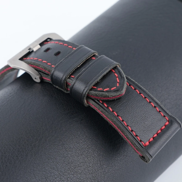 Nautilus Black Vachetta Veg Leather Strap for PAM Watches